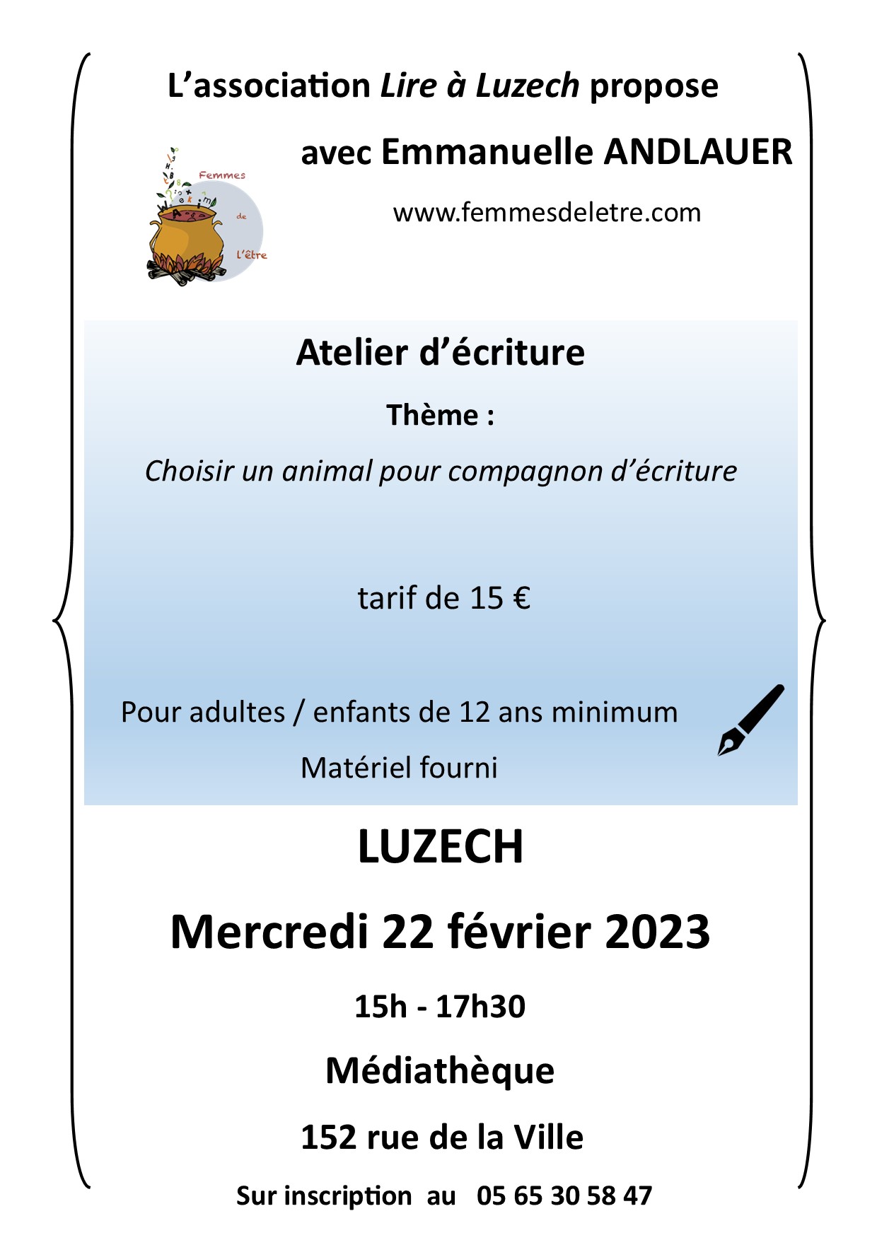 atelier écriture Emmanuelle Andlauer