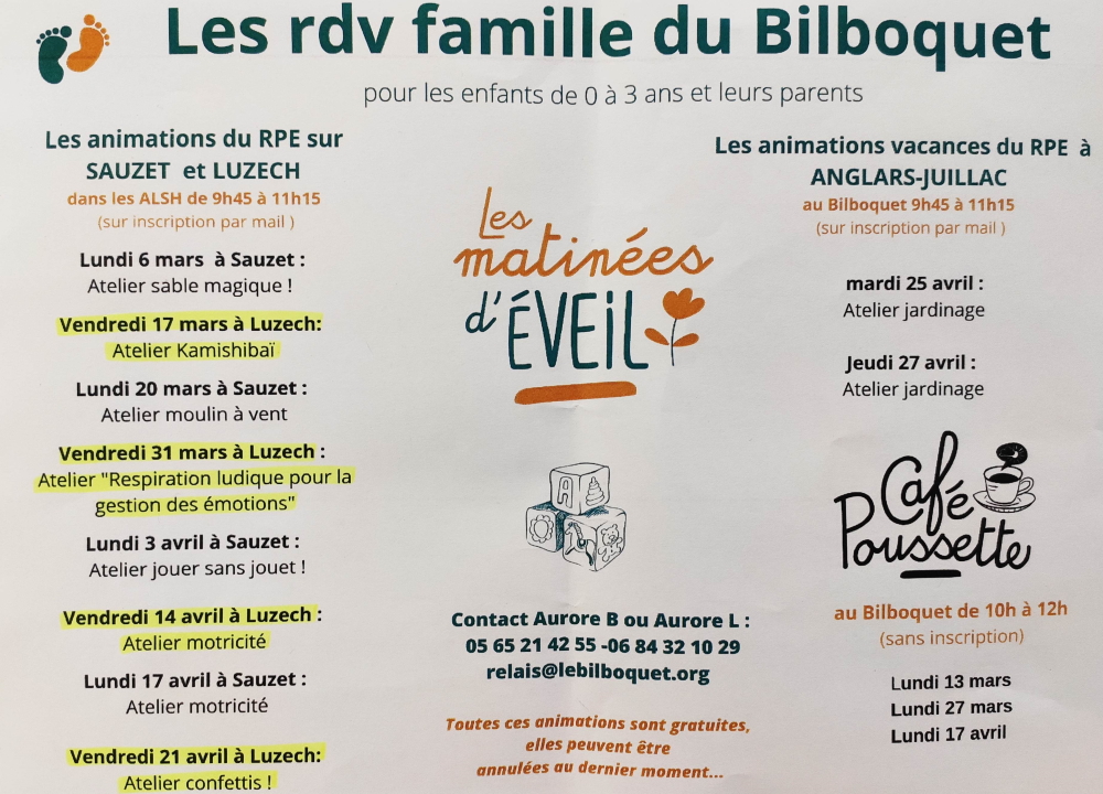 Matinées éveil BILBOQUET