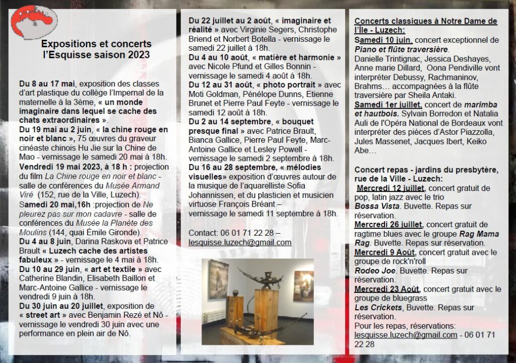 Programme de l'association l'Esquisse 
