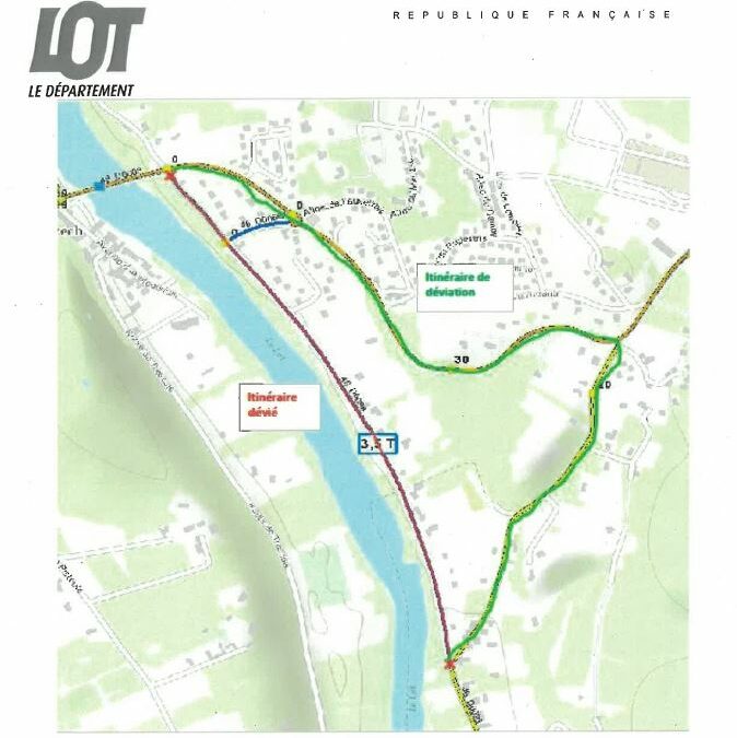 Déviation :   Luzech-Saint-Vincent Rive d’Olt